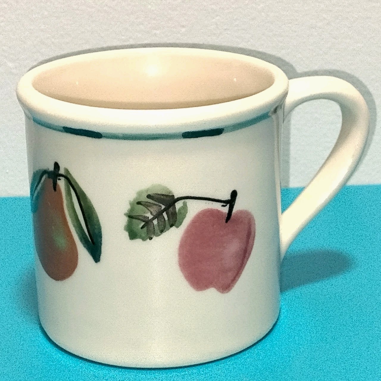 Hartstone Stoneware Pottery 15oz Apple Pear Pattern Coffee Tea Mug – Vtg 80s USA