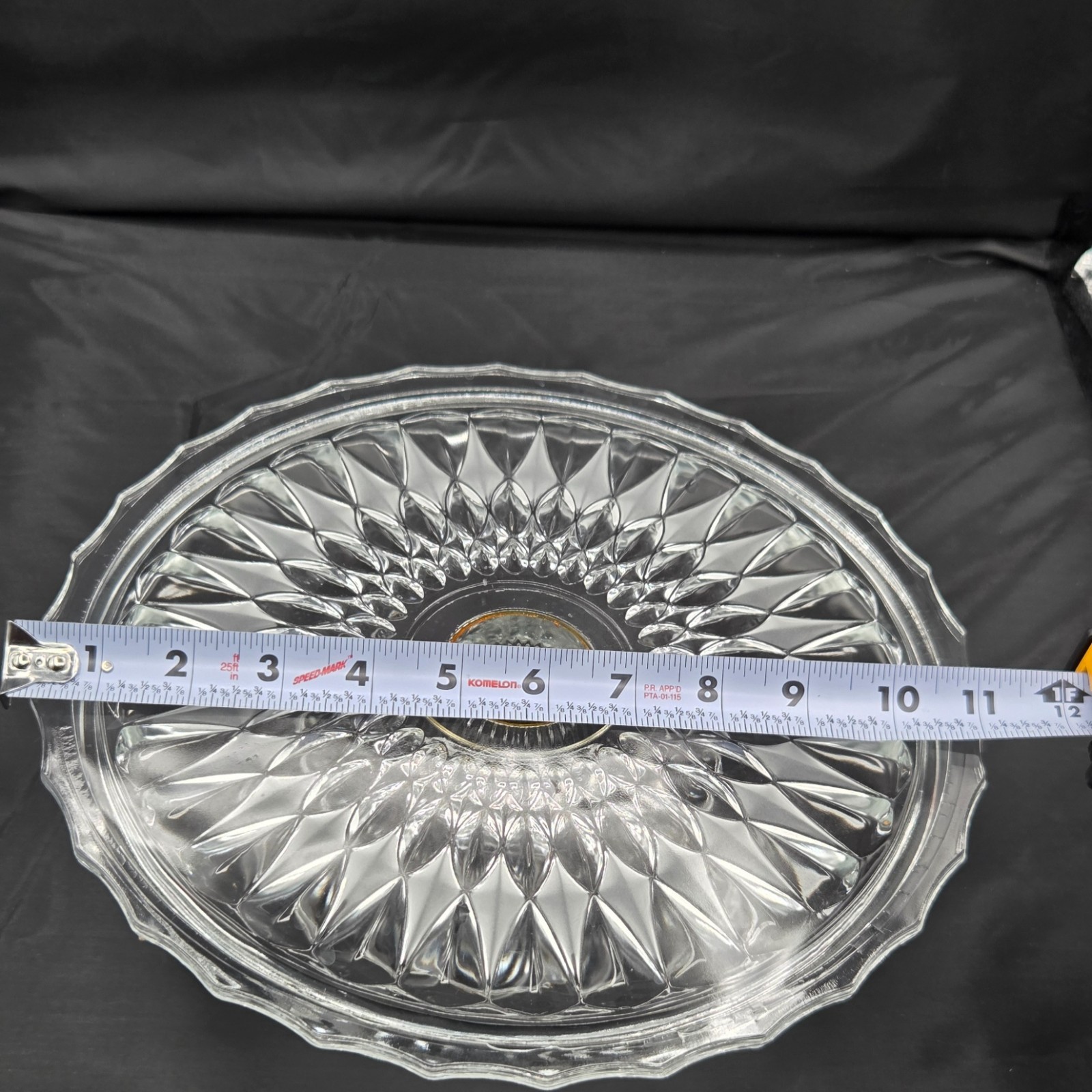 Jeanette Depression Glass Clear Windsor Diamond Pedestal Cake Plate Stand