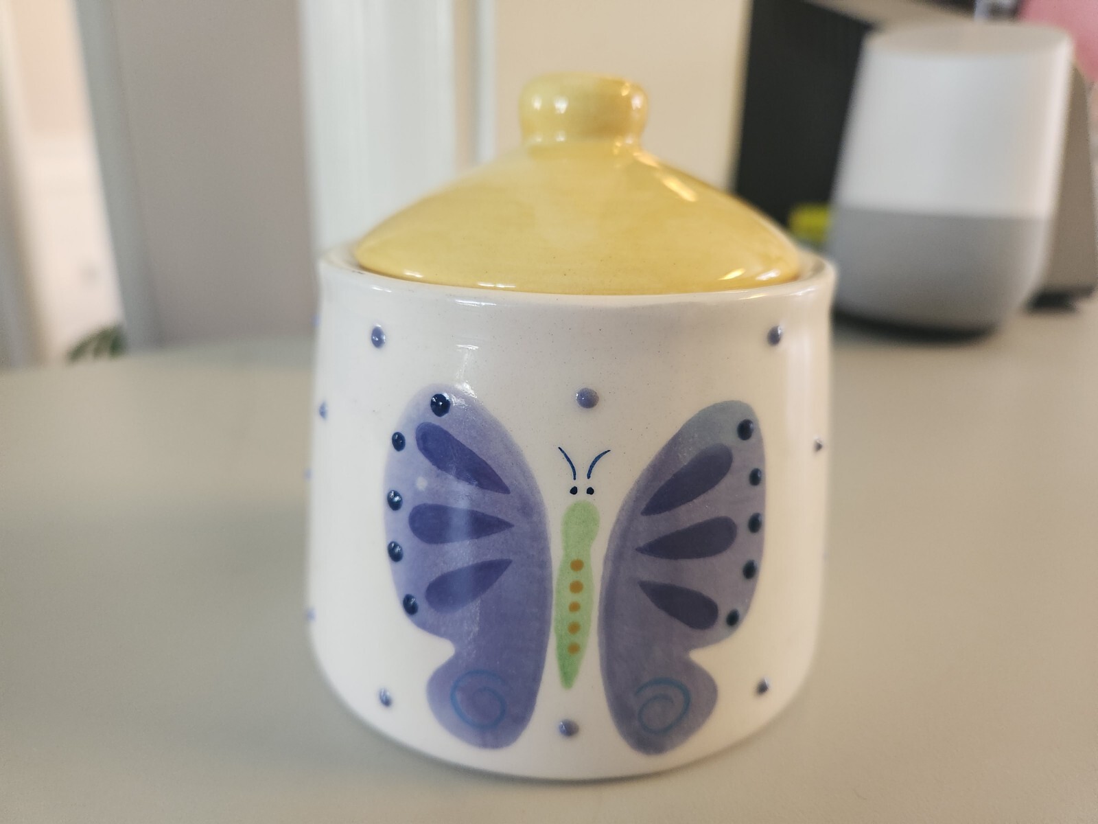 Bico China Cream Pitcher / Sugar BowlWhite Yellow Frog Bumble Bee Lady Bug Flowe