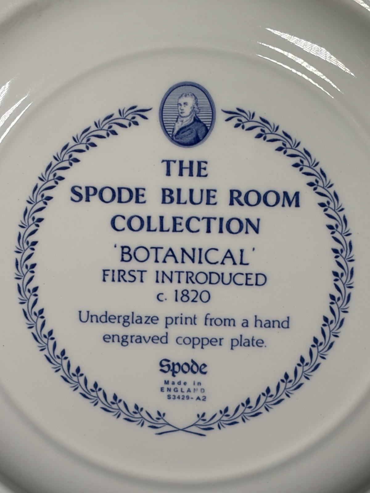 The Spode Blue Room Collection “Botanical” Plate Made In England 10.5″