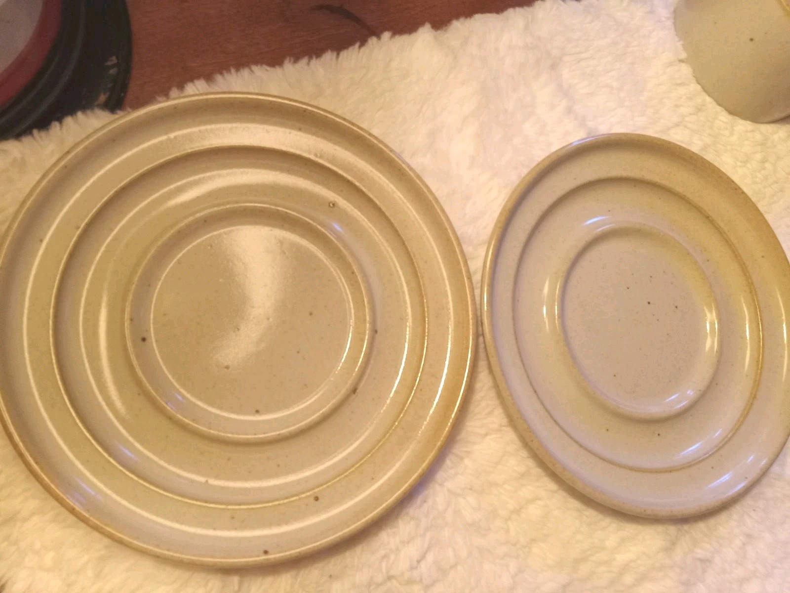 Vintage 70s Dansk Sugar Sand Niels Refsgaard Brown Mist Japan Cups & Saucers (2)