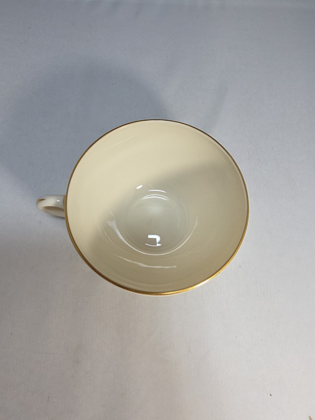 Lenox Starlight Flat Cup 2 1/8″ Floral Gold Rim Made in USA