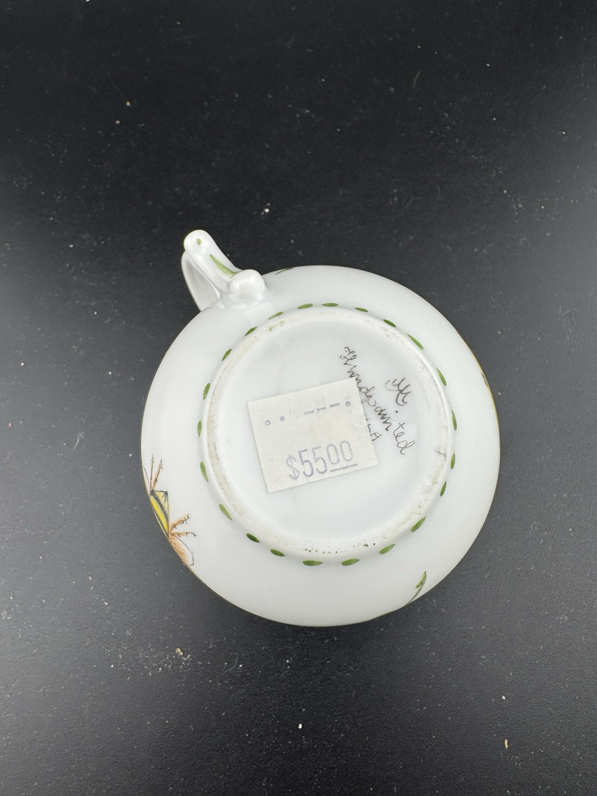 Thun Czech Porcelain Basket Weave Tea Set Hand Painted Bees Flowers And Fruit