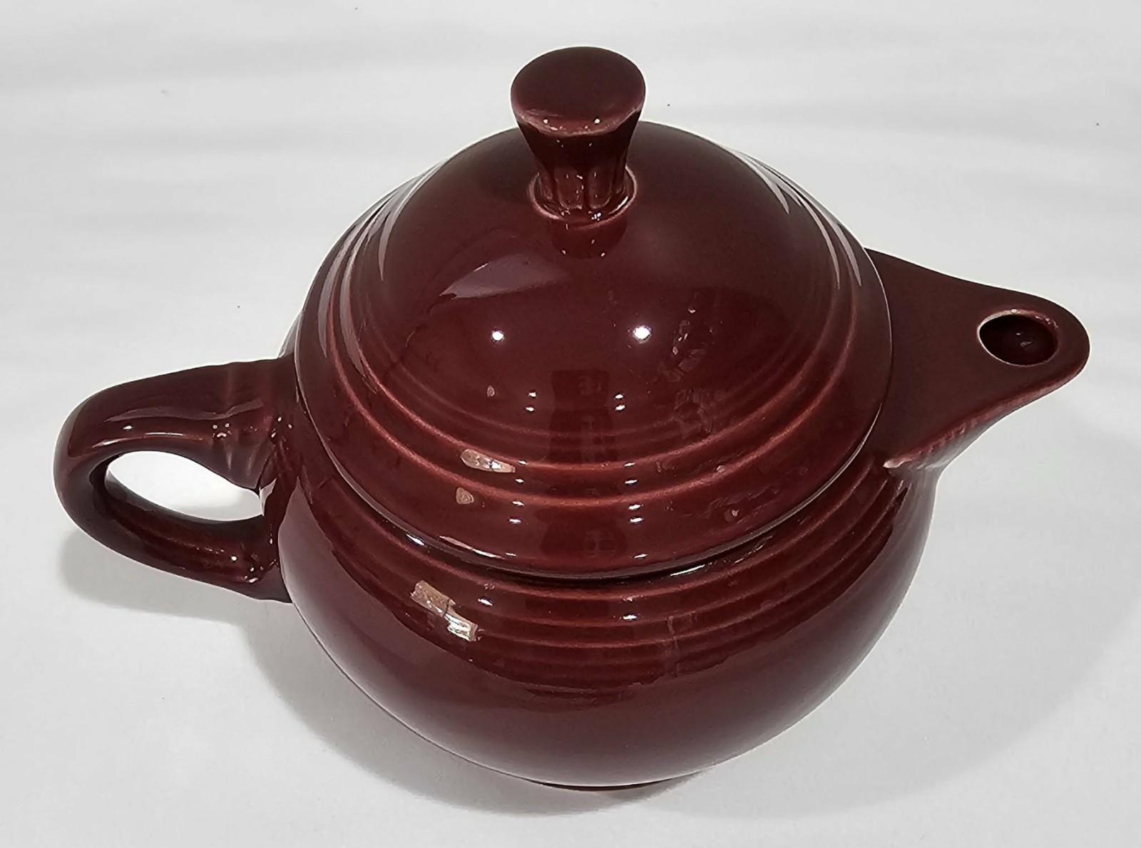 2001 Fiestaware 2 Cup Teapot With Lid Trio Of Hearts Cinnabar Excellent