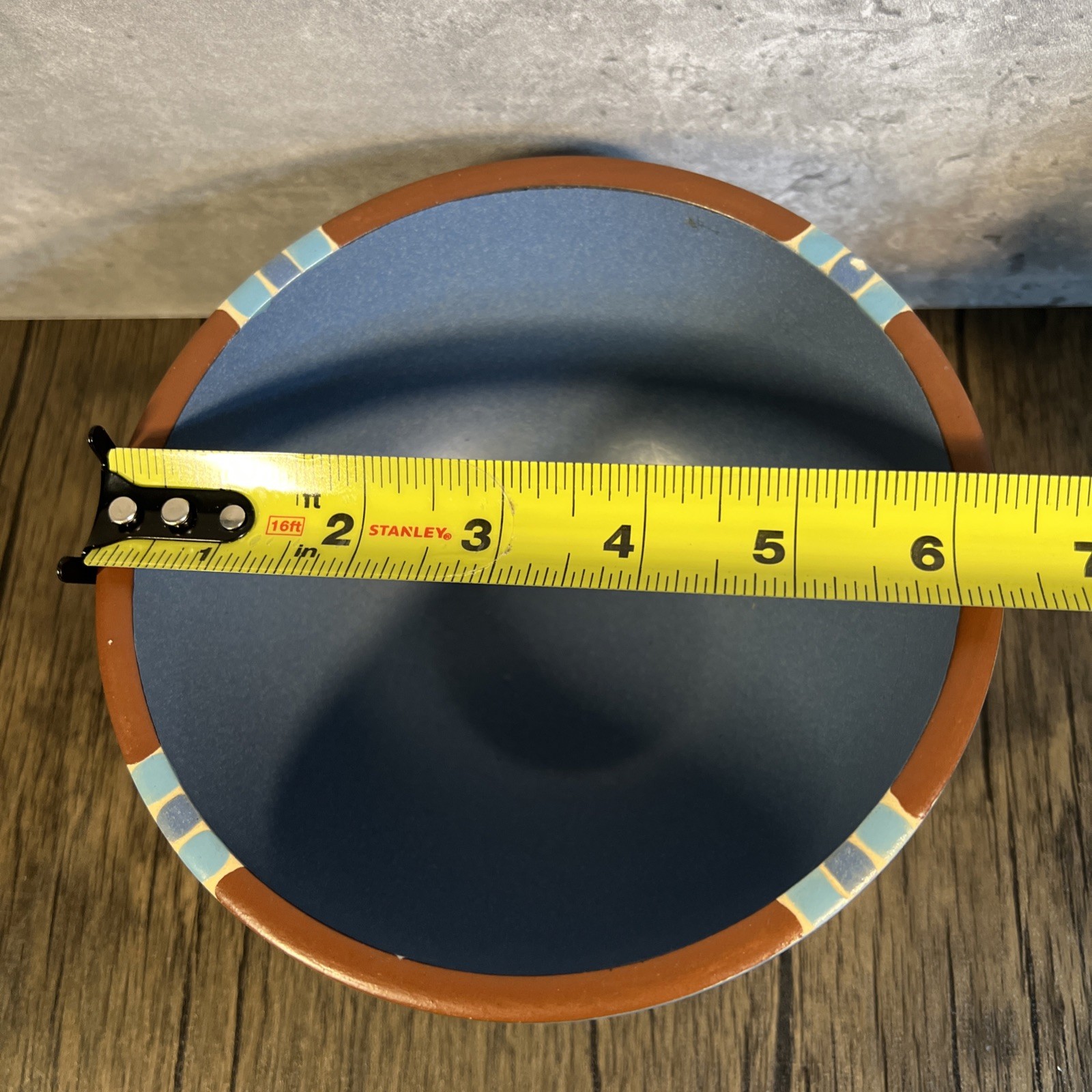 Dansk Mesa Blue Stoneware Serving Bowl 6.25 in 2 small chip see last pics
