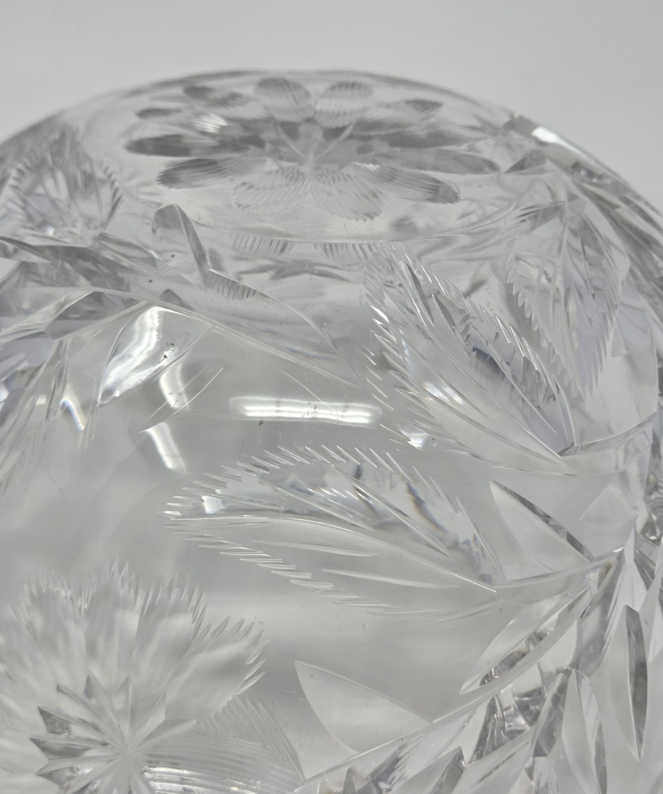 Antique American Brilliant Cut Crystal Bowl 8in Hobstar Pinwheel Sawtooth Rim