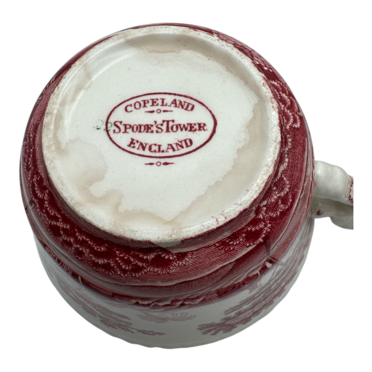 Vintage Copeland Spode Tower Pink Flat Cup Coffee Tea Set of 6 & Stand Old Stamp