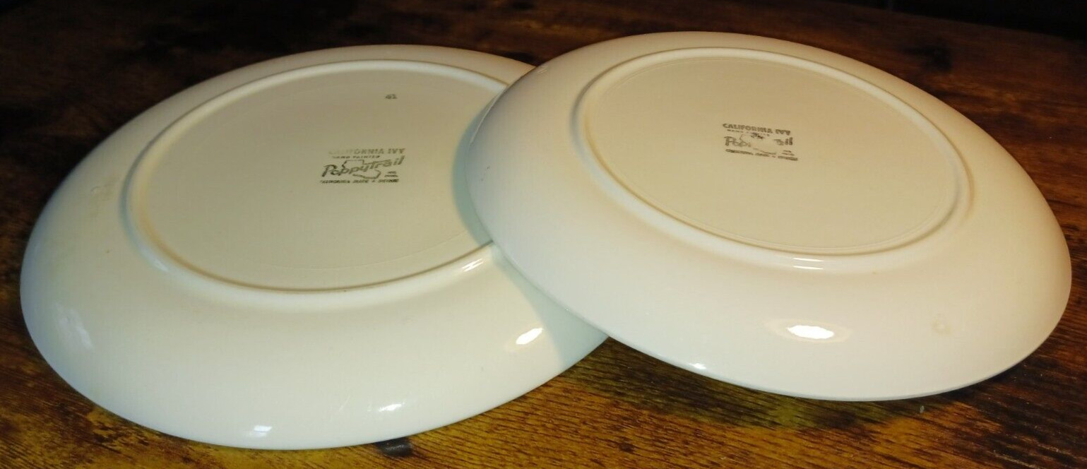 2PC Metlox California Ivy Set 10 3/8″ Dinner Plate & 9 3/8″ Luncheon Plate EUC