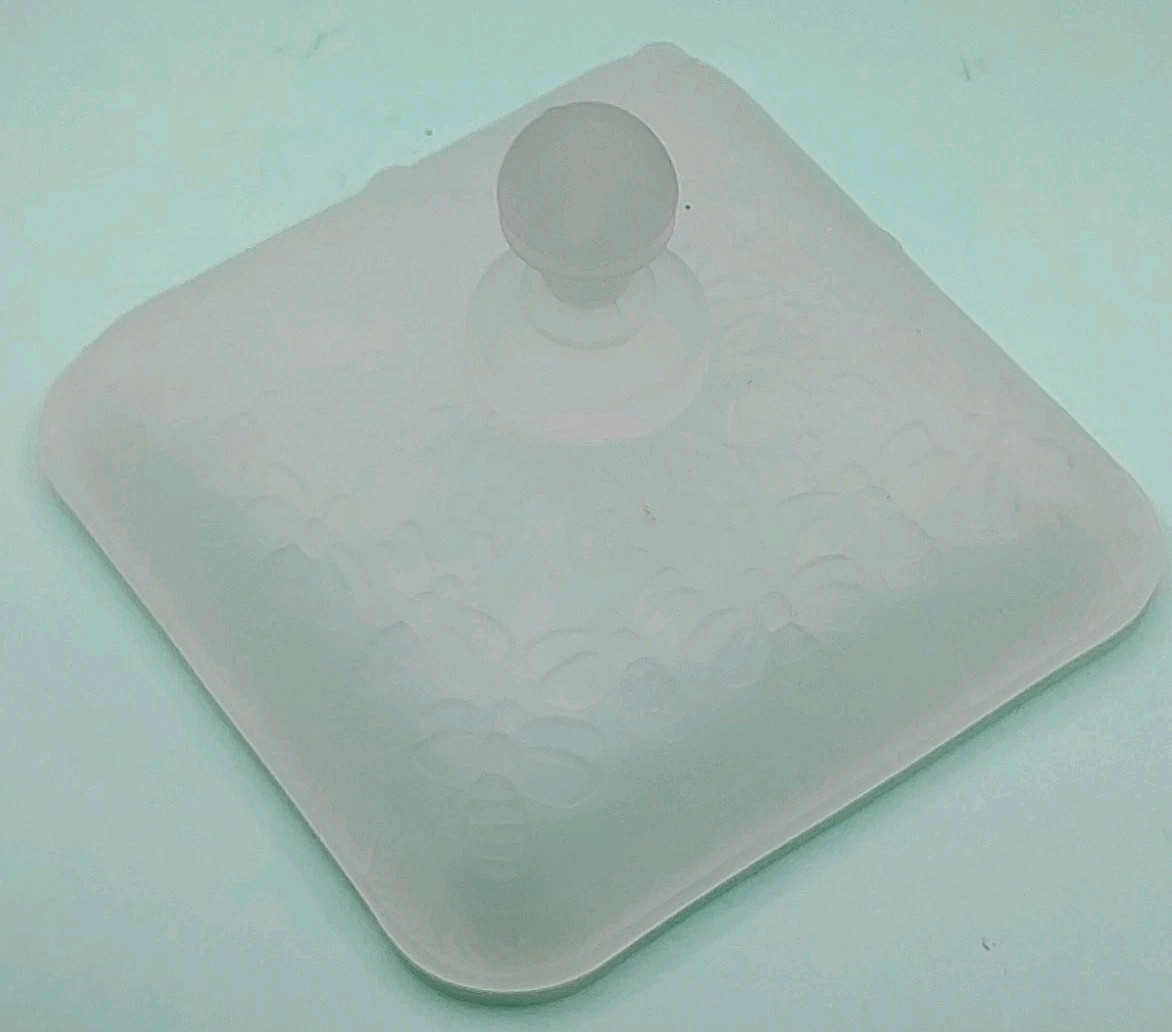 Indiana Glass Tiara Honey Bee Hive Box FROSTED Candy Dish LID ONLY Read Descript