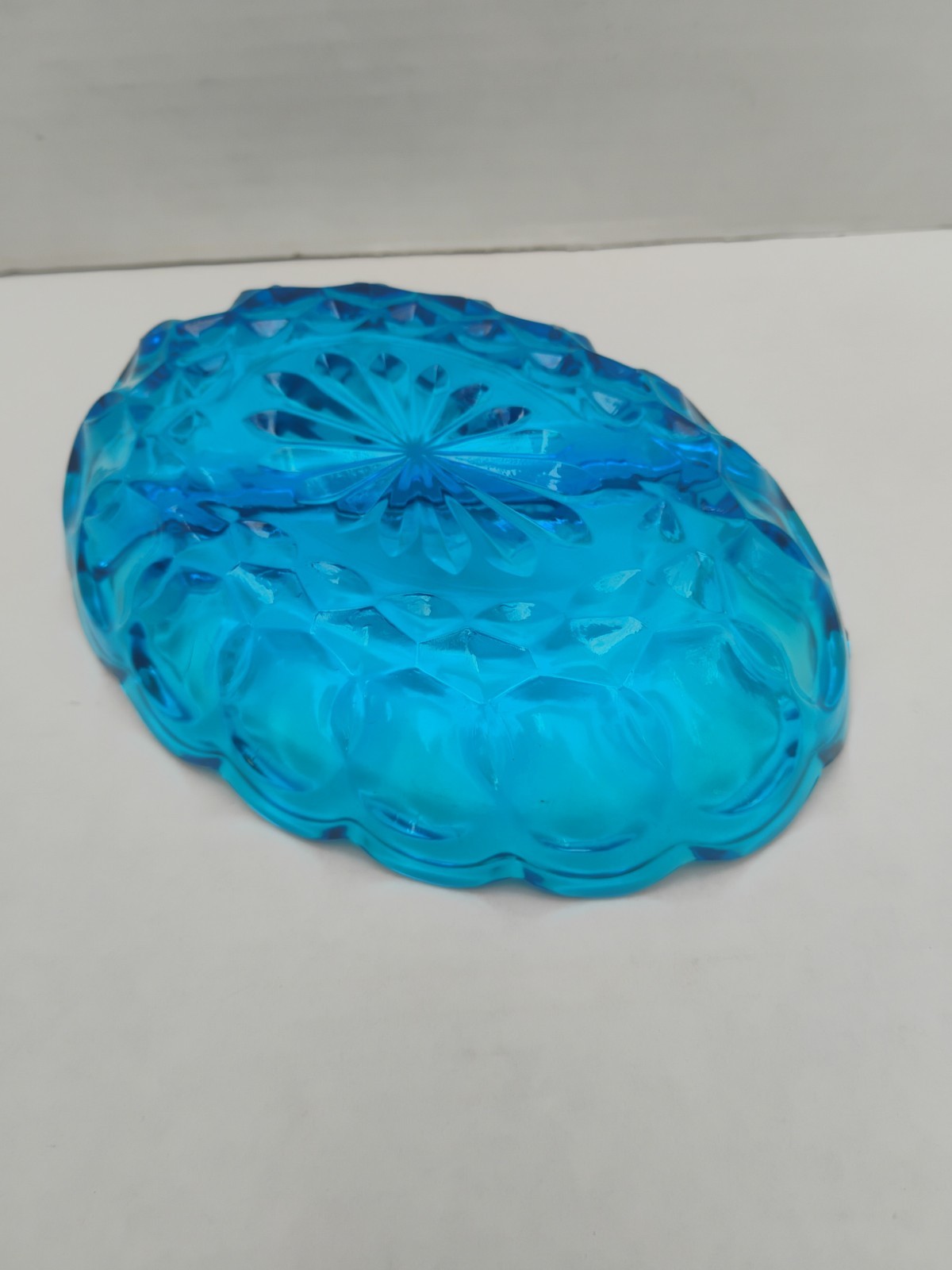 Vintage Blue Indiana Split Candy Dish or Ashtray Great Condition
