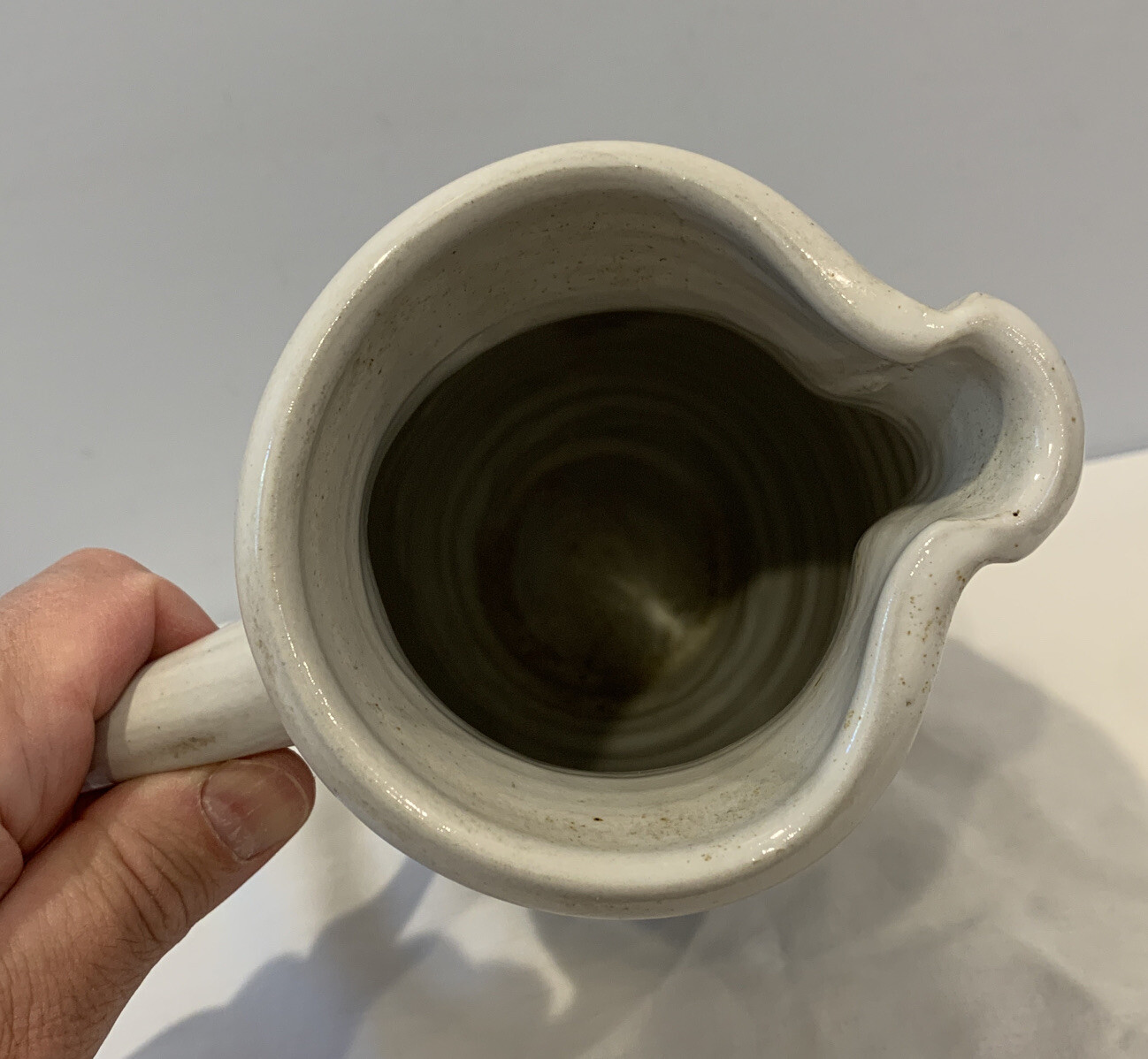 Gorgeous Art Pottery Pitcher 8-1/4″ Tall Signed NS Modern Butterfly 2+ Pounds