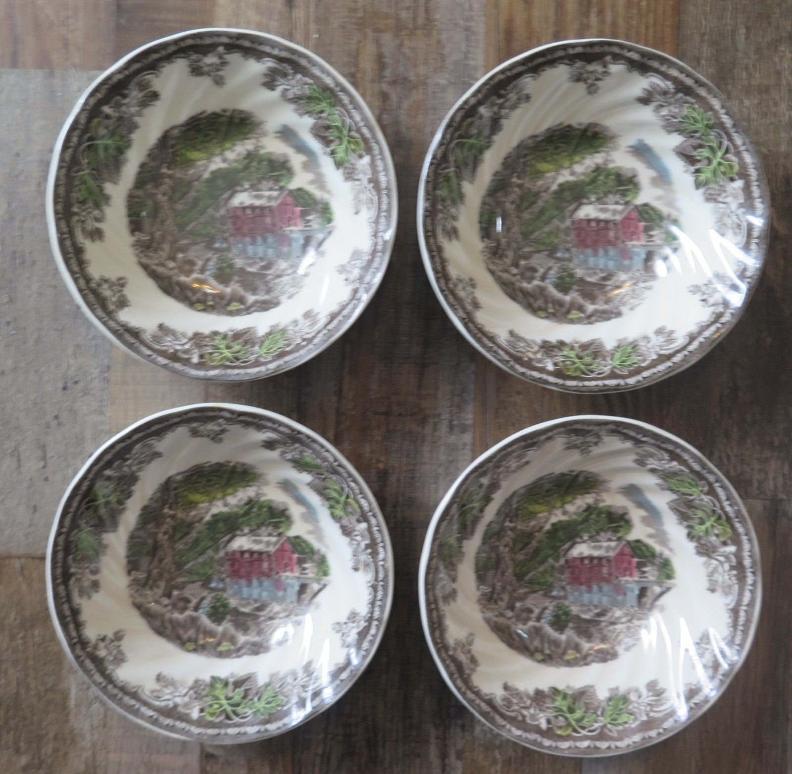 Lot 4 Johnson Bros China The Friendly Village Covered Bridge 6″ Bowls