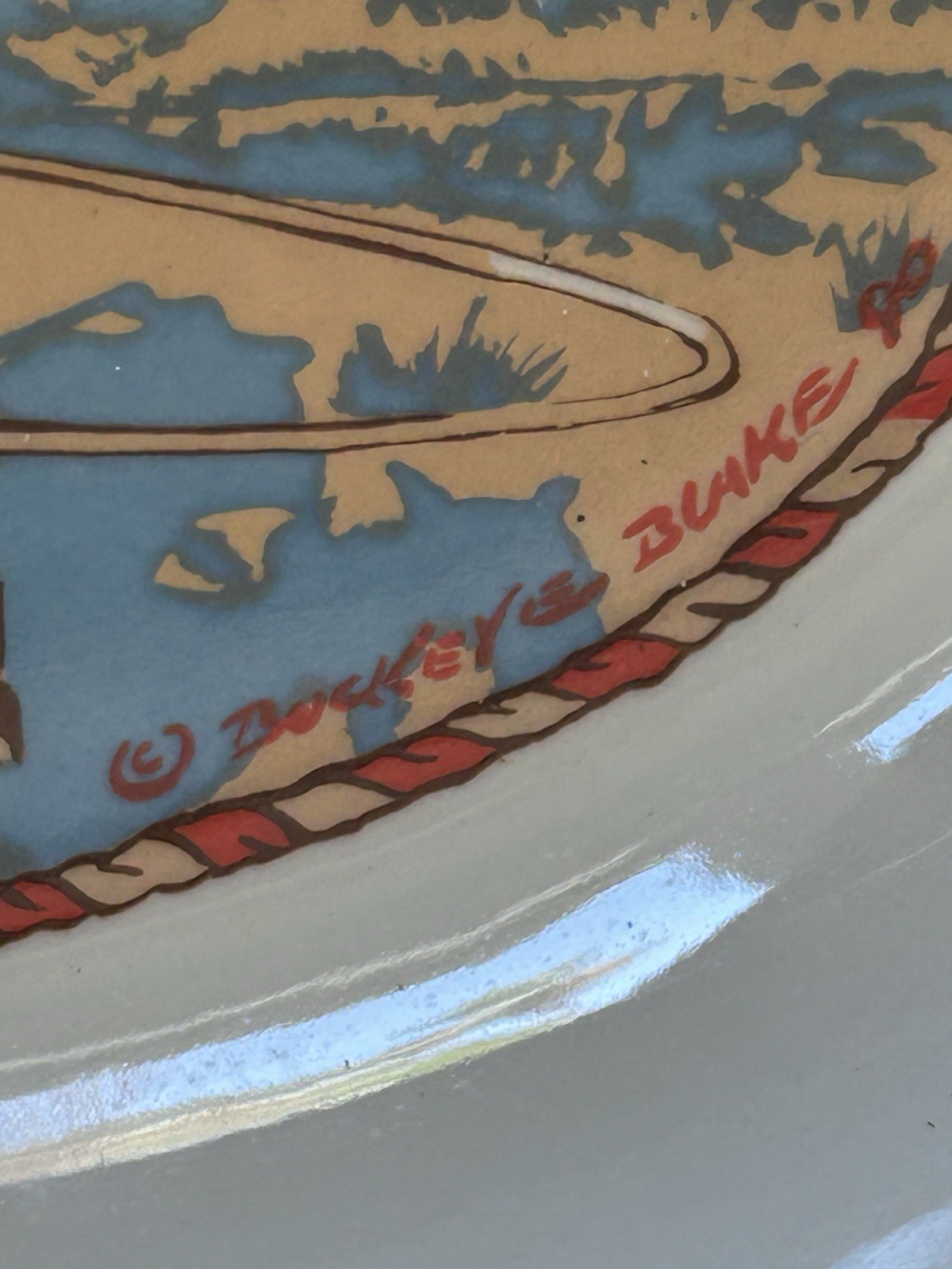 Pipestone Cow Camp Oval Serving Platter 15.5″ Buckeye Blake Western China HLC