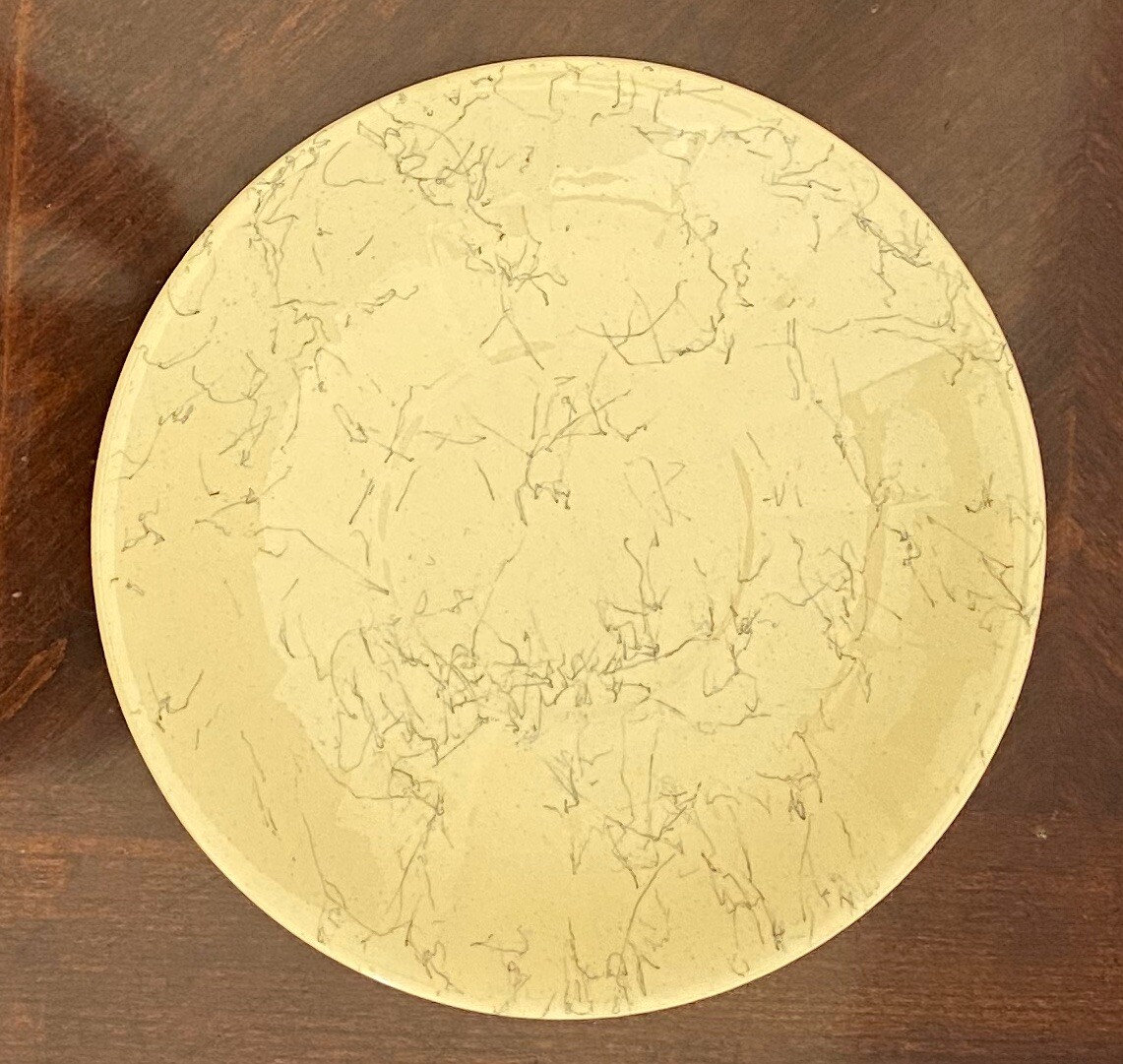 Blue Ridge Big Saucer vintage pottery yellow spiderweb mid century modern dish