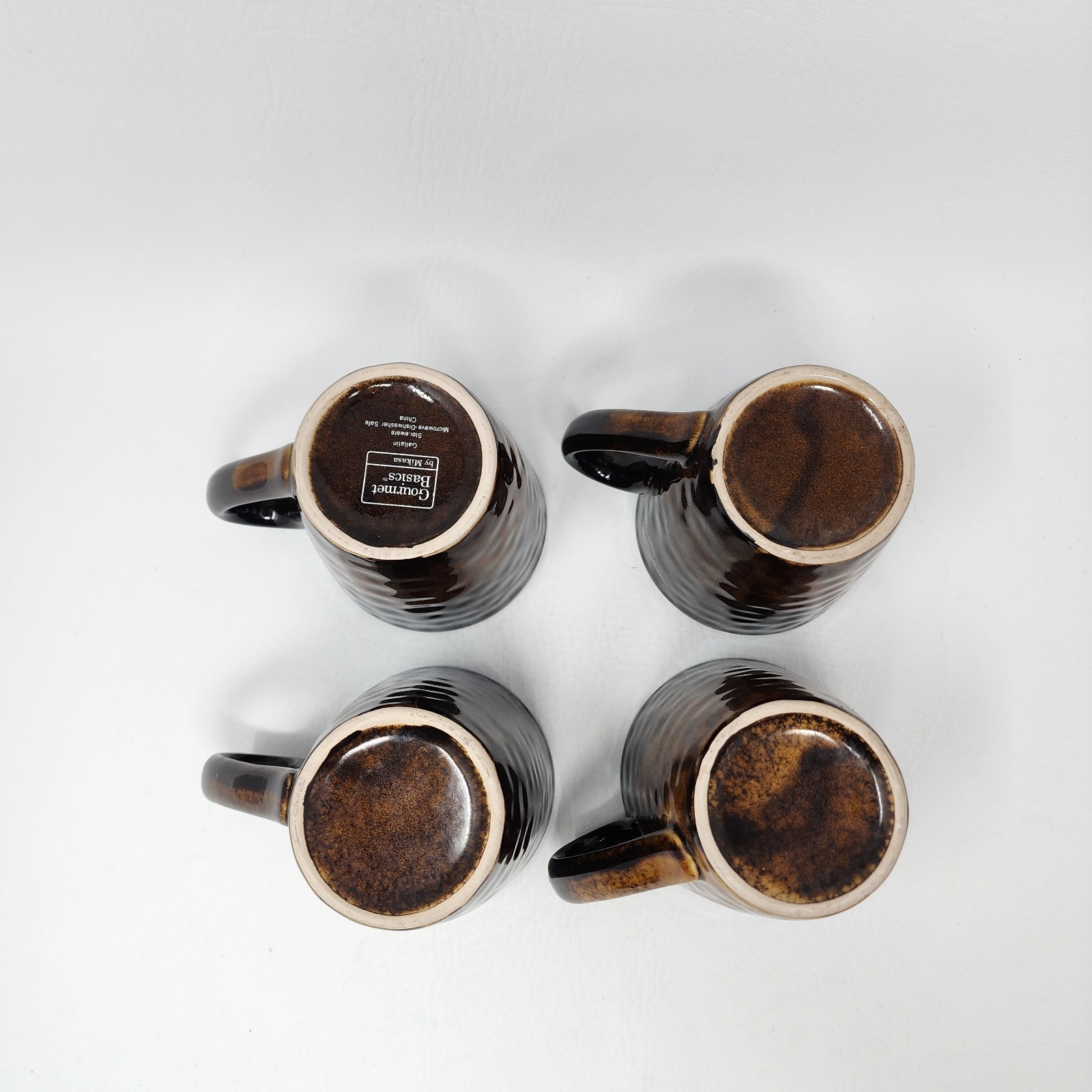 Set of 4 Mikasa Gourmet Basics Stoneware Coffee Tea Mugs Gallatin 16oz Brown