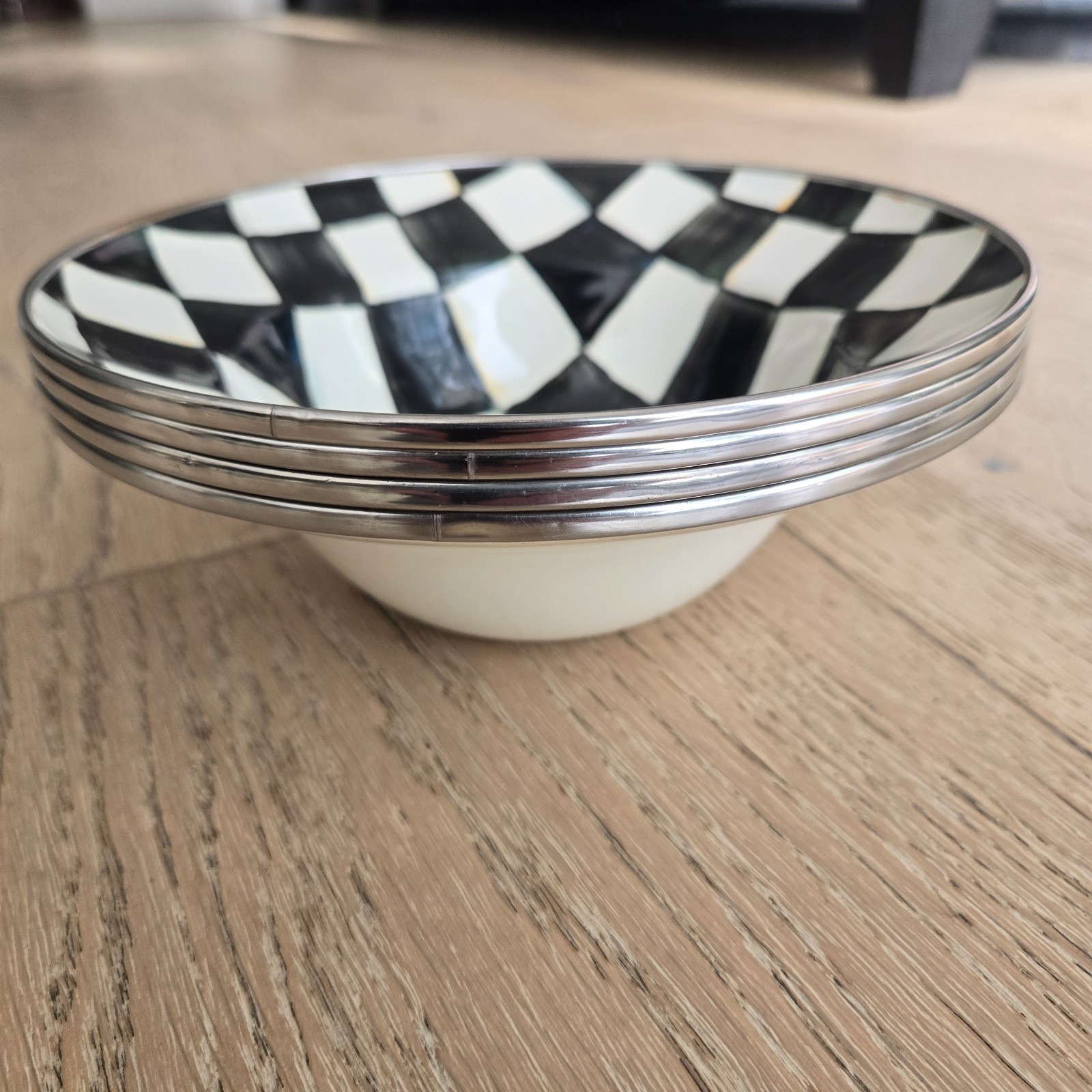 McKenzie Childs classic metal 8″ small bowls – SET OF 4