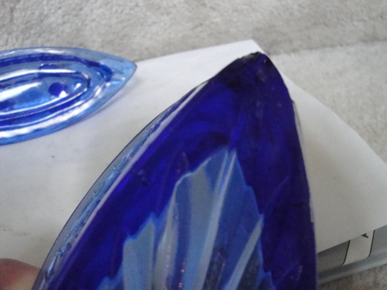 Vintage McKee Remember The Maine Cobalt Blue Battleship Lidded Candy Dish !