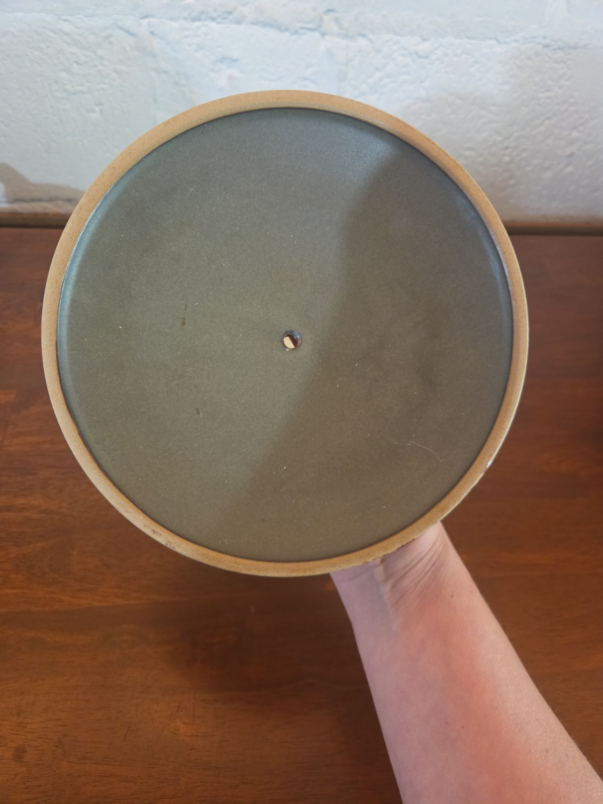 VTG DENBY Camelot Dark Green 4×8″ Casserole Lid Tortilla Warmer Vent Stoneware