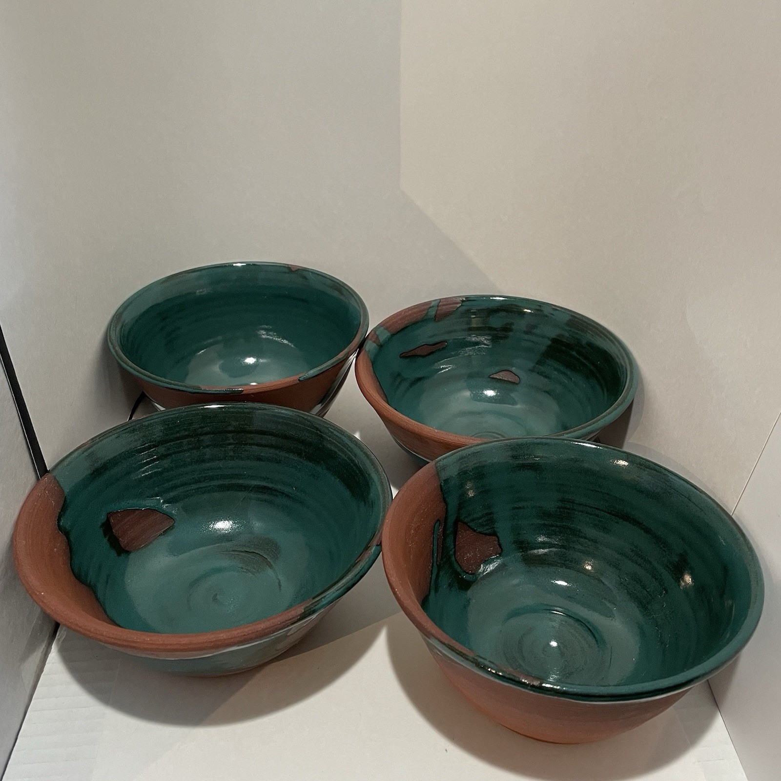 4 Jon Mehr Studio Art Pottery Red Ware Bowls Signed Handmade Size Varies Gift