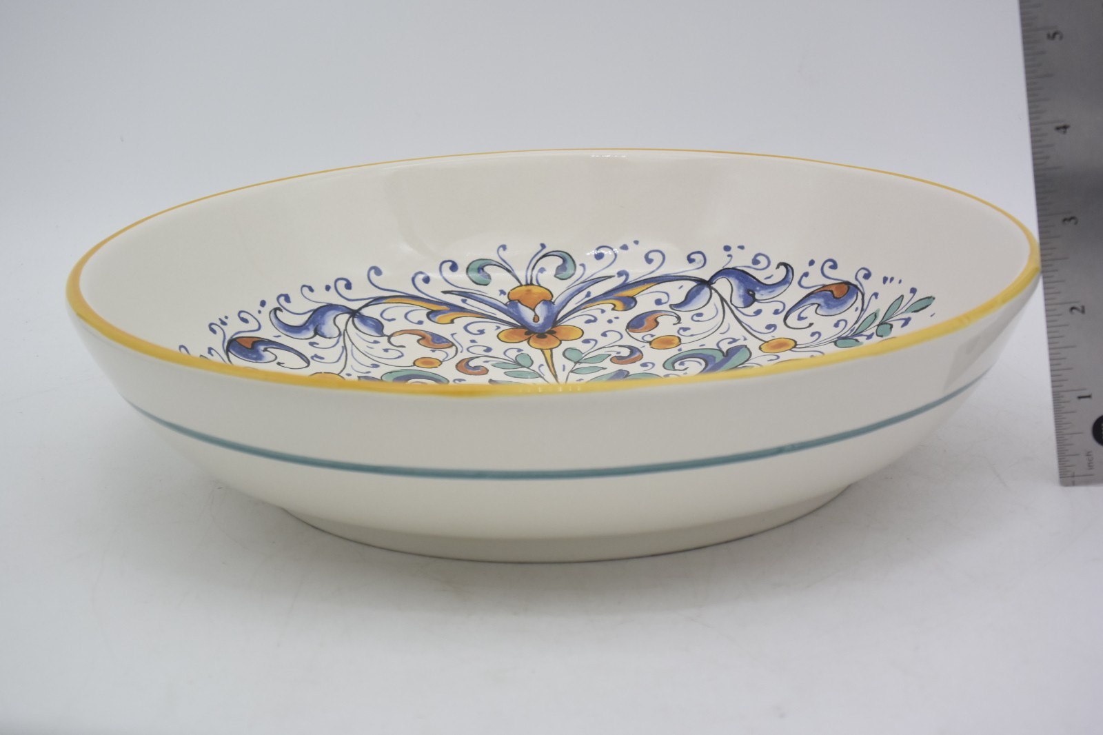 Ceramica Nova Deruta Italy 11″ Pasta Serving Bowl Large Floral Hand Painted