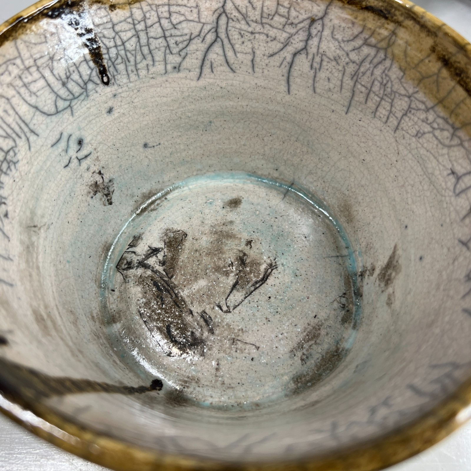 Handmade Studio Pottery Bowl Set 3 Signed Alyce Drip Glaze Ceramic