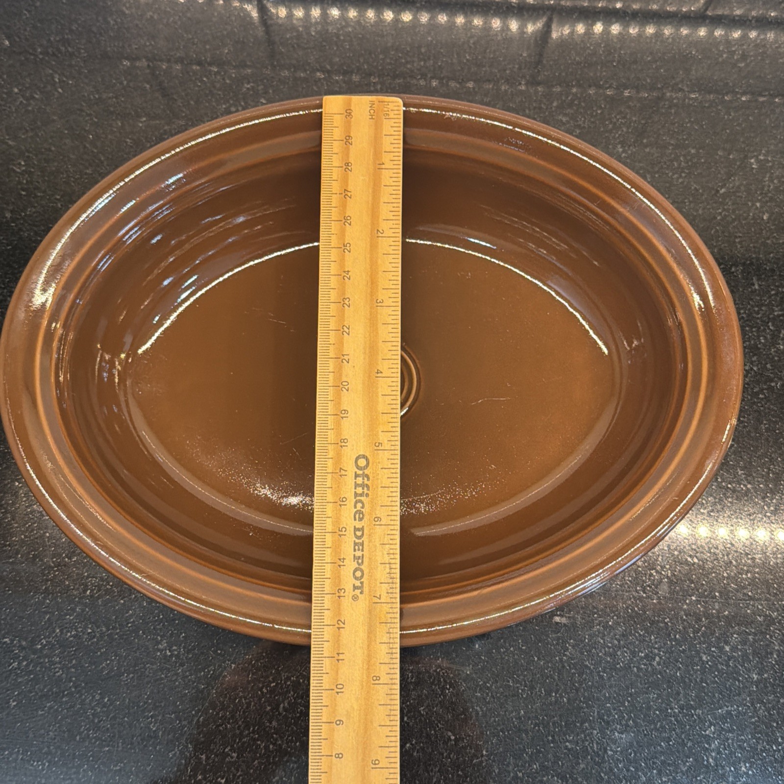 Fiestaware Chocolate Retired 10 1/4″ Oval Brown Vegetable 40 Oz Serving Bowl