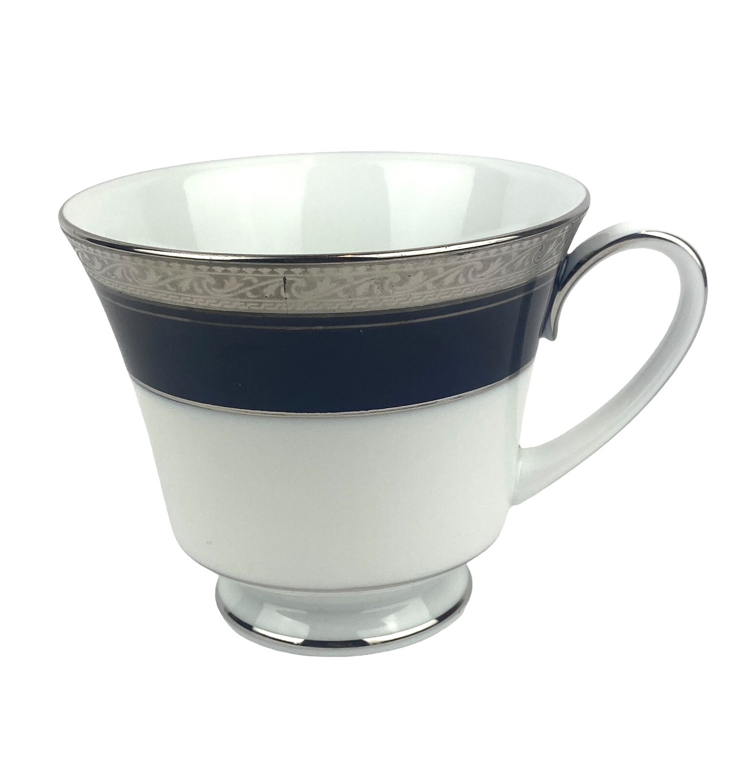 Noritake Crestwood Cobalt Platinum White Blue Porcelain Coffee Tea Cup 8 oz