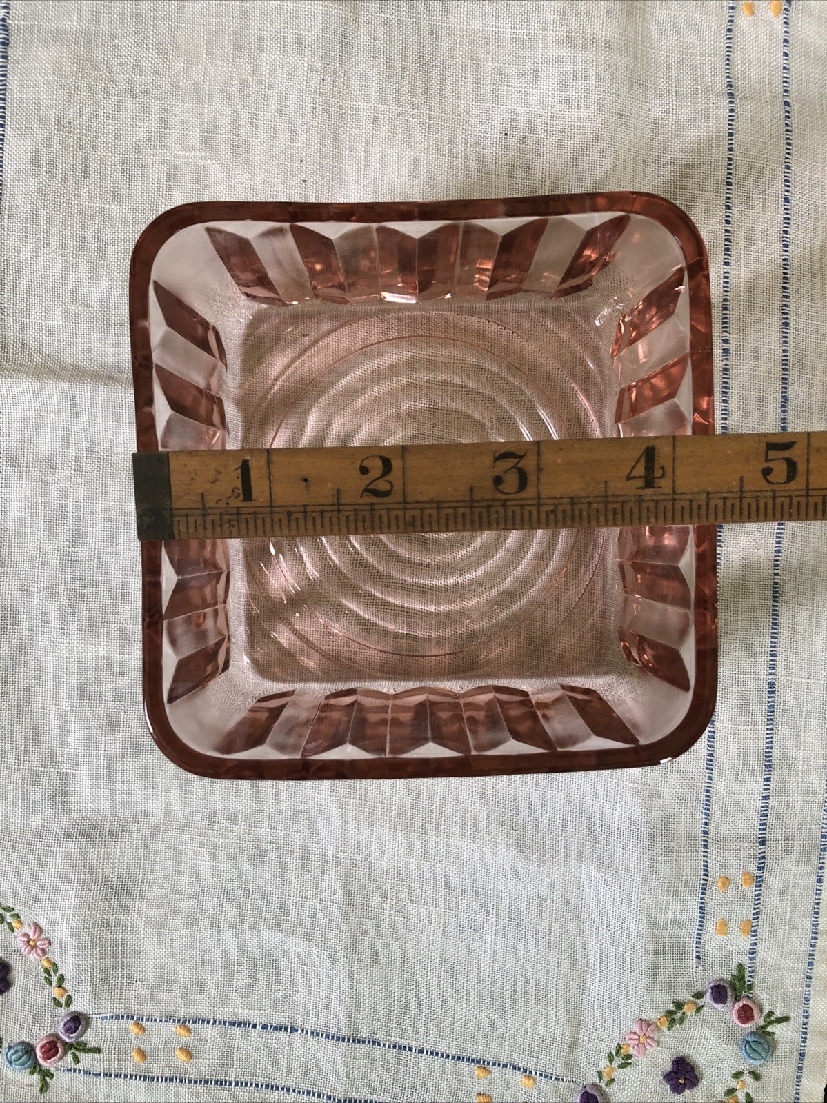 Vintage Jeannette Glass Jenny Ware Pink Depression Glass Refrigerator Dish With