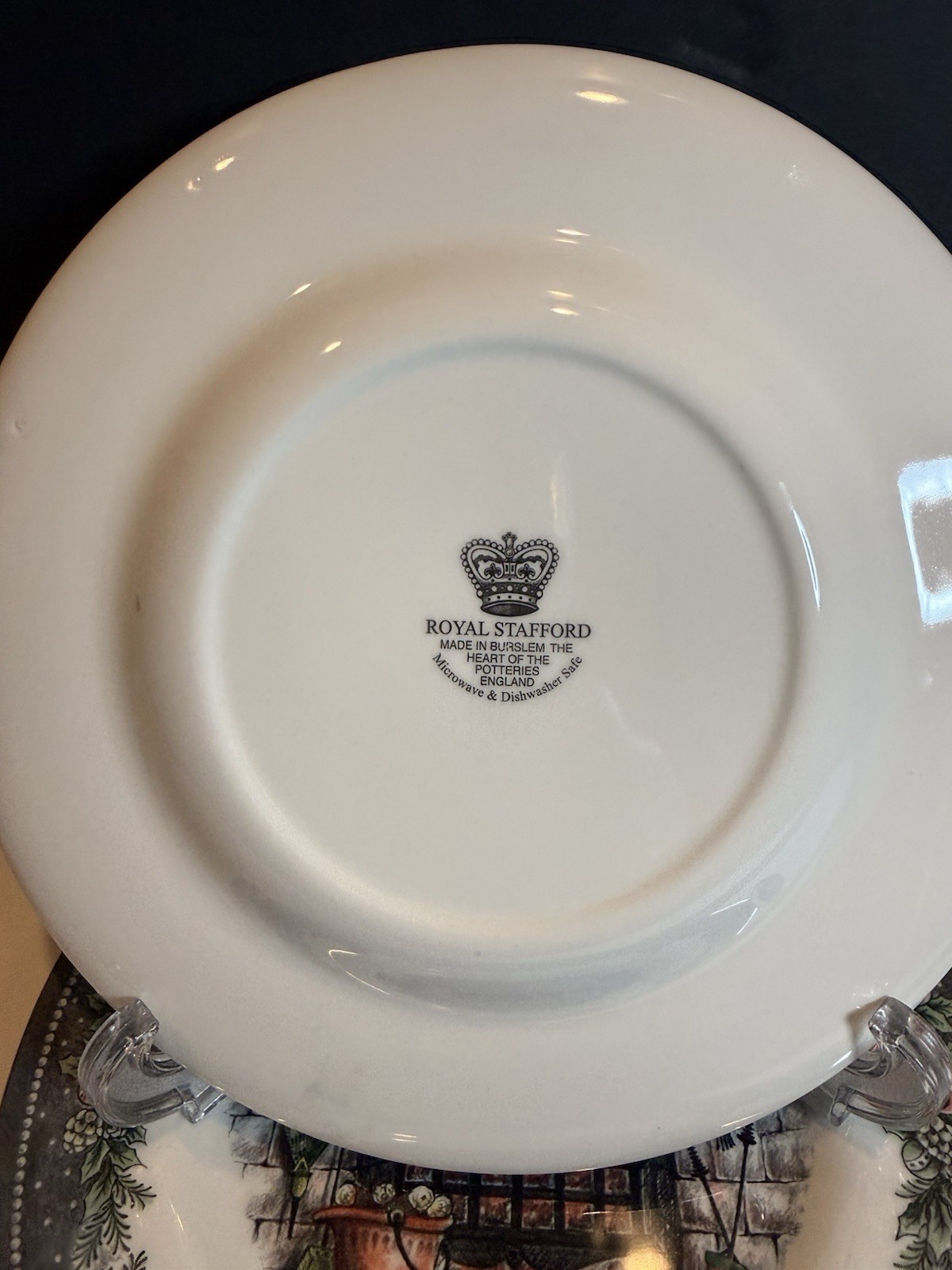 Royal Stafford Christmas 1791 Fireplace Salad Plates 8.25” England Set of 6