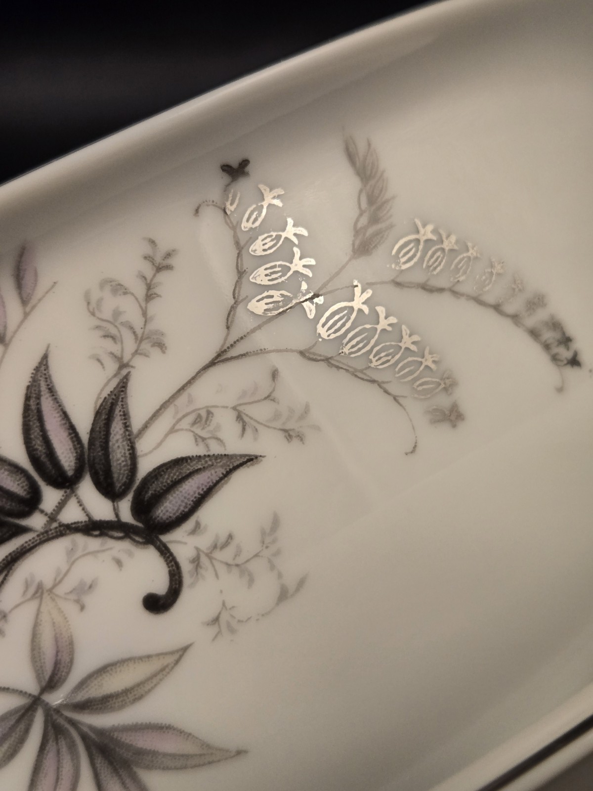 Seyei Gravy Boat 510 Attatched Underplate Platinum Trim MCM EUC