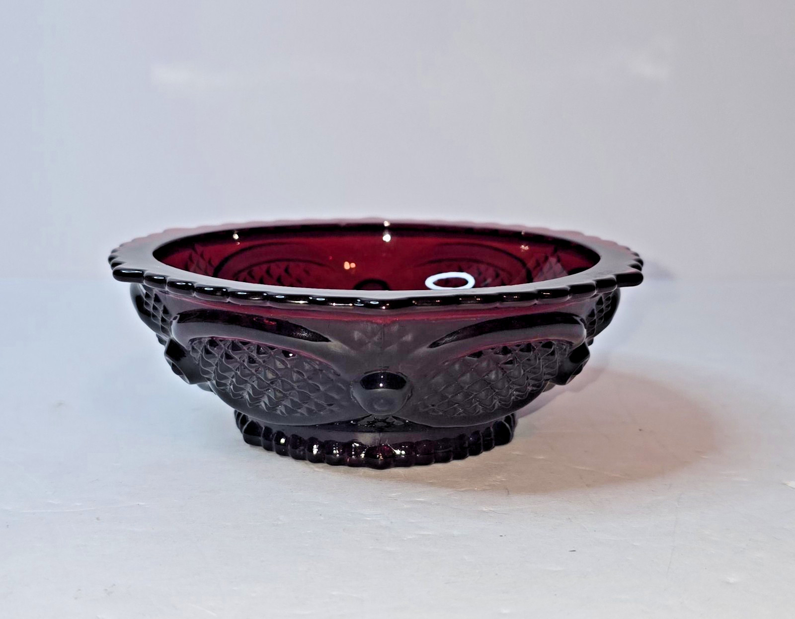 Avon Ruby Red Cape Cod 1876 Fruit/Dessert/Candy Dish 5 1/2 Inches