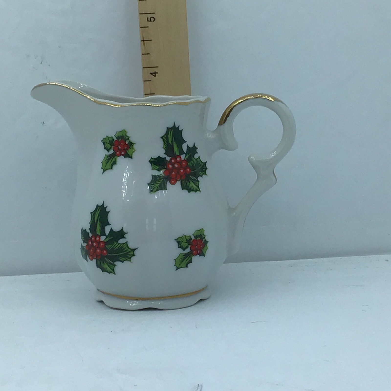Lefton China Holly Berry Vintage Creamer Pitcher 7949