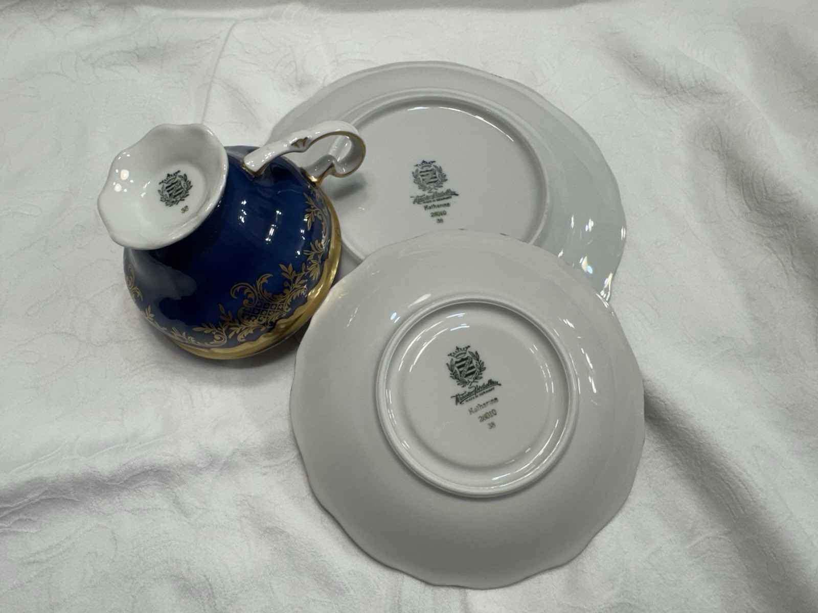 Weimar “Katharina” Trio Tea Set, Blue, Germany 1950-1959