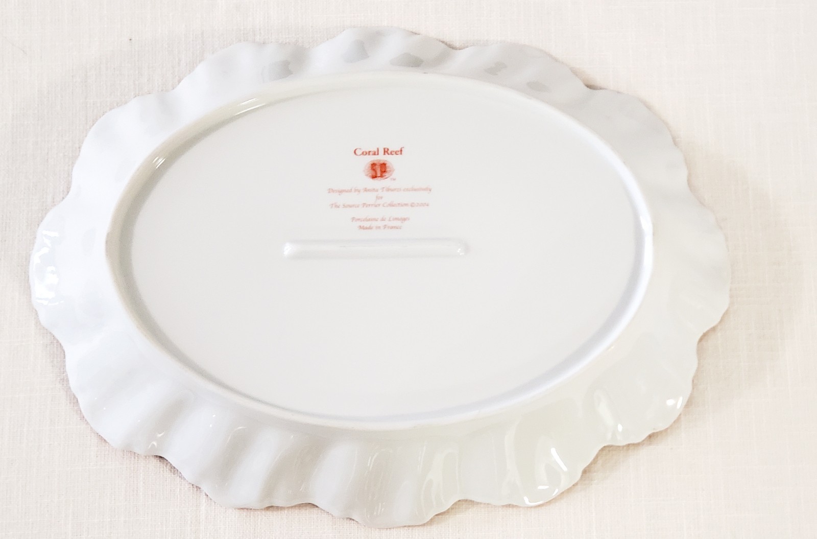 Anita Tiburzi Coral Reef Limoges France Serving Platter Perrier Collection 15.5”
