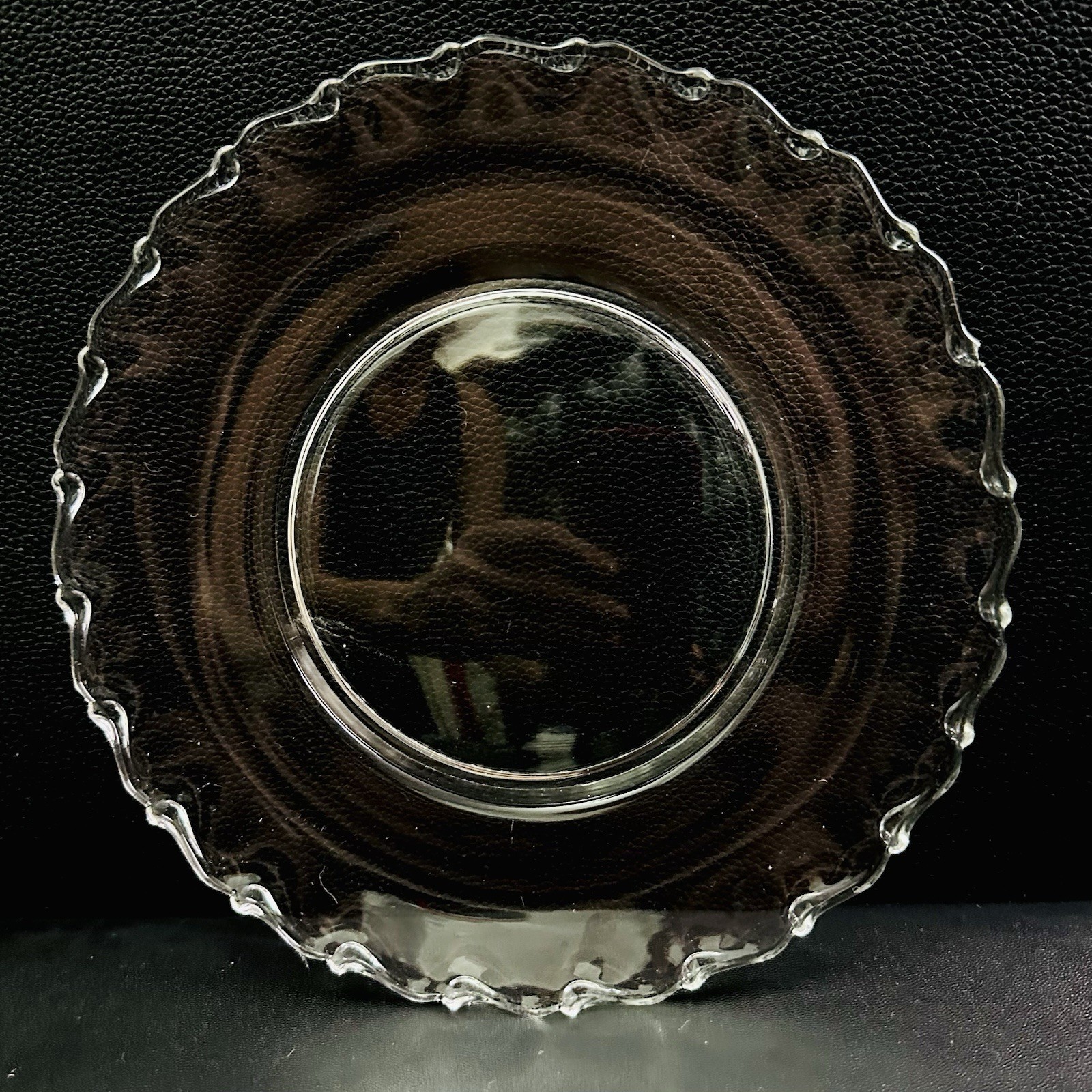 4 vtg Clear Glass Luncheon Plates Mismatched Mixed Salad Dessert Plate set 8″
