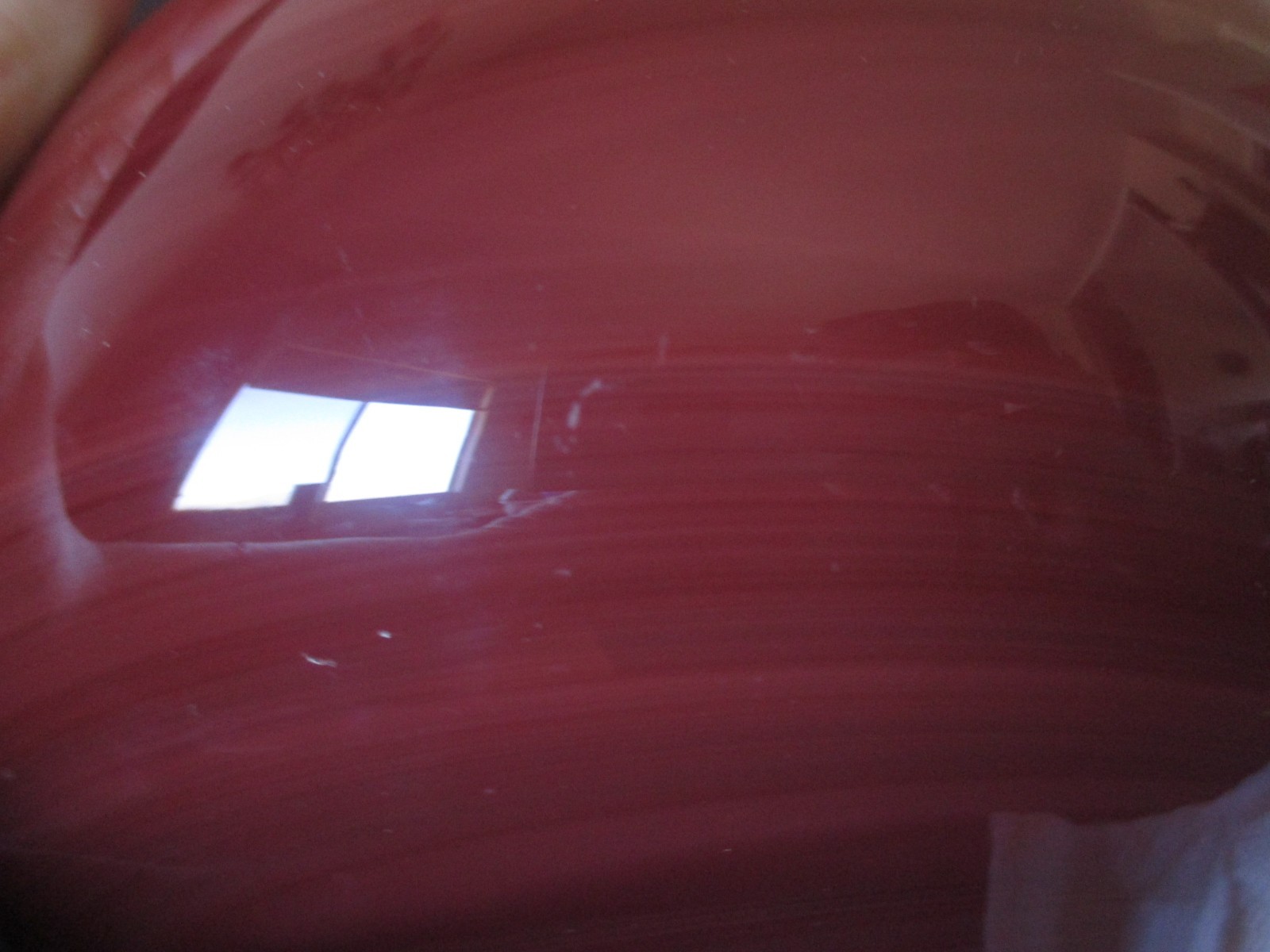 Baker O’Brien Studio 1997 Studio Art Hand Blown Red Swirl Glass Bowl