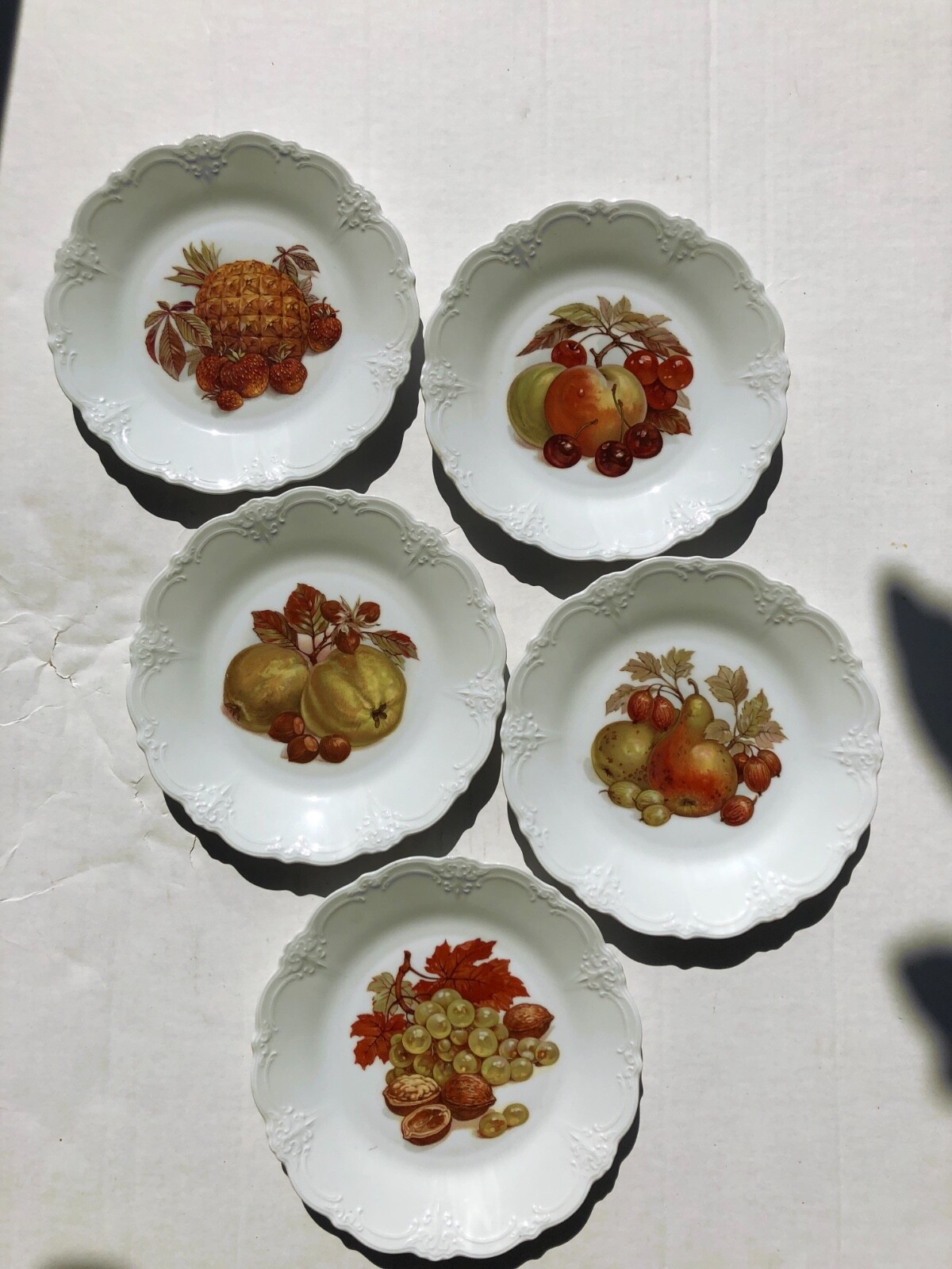 Vintage Tirschenreuth Bavaria Baronesse Dinner Plate Set Of 5 1950-1959 harvest