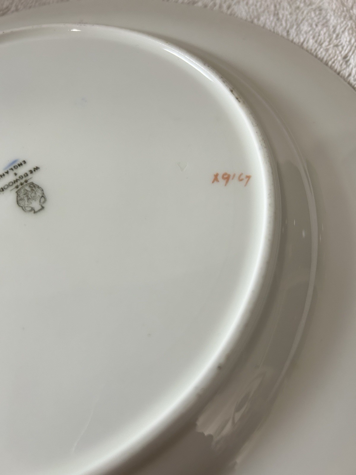 Wedgwood Bone China Dinner Plates Blue With Gold Trim. 10 1/4 Inches