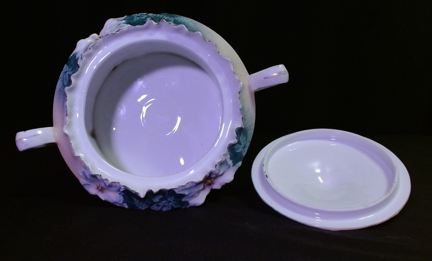 Antique RS Prussia Porcelain 4Pc Hostess Set Tankard, Biscuit Jar, Cream, Sugar