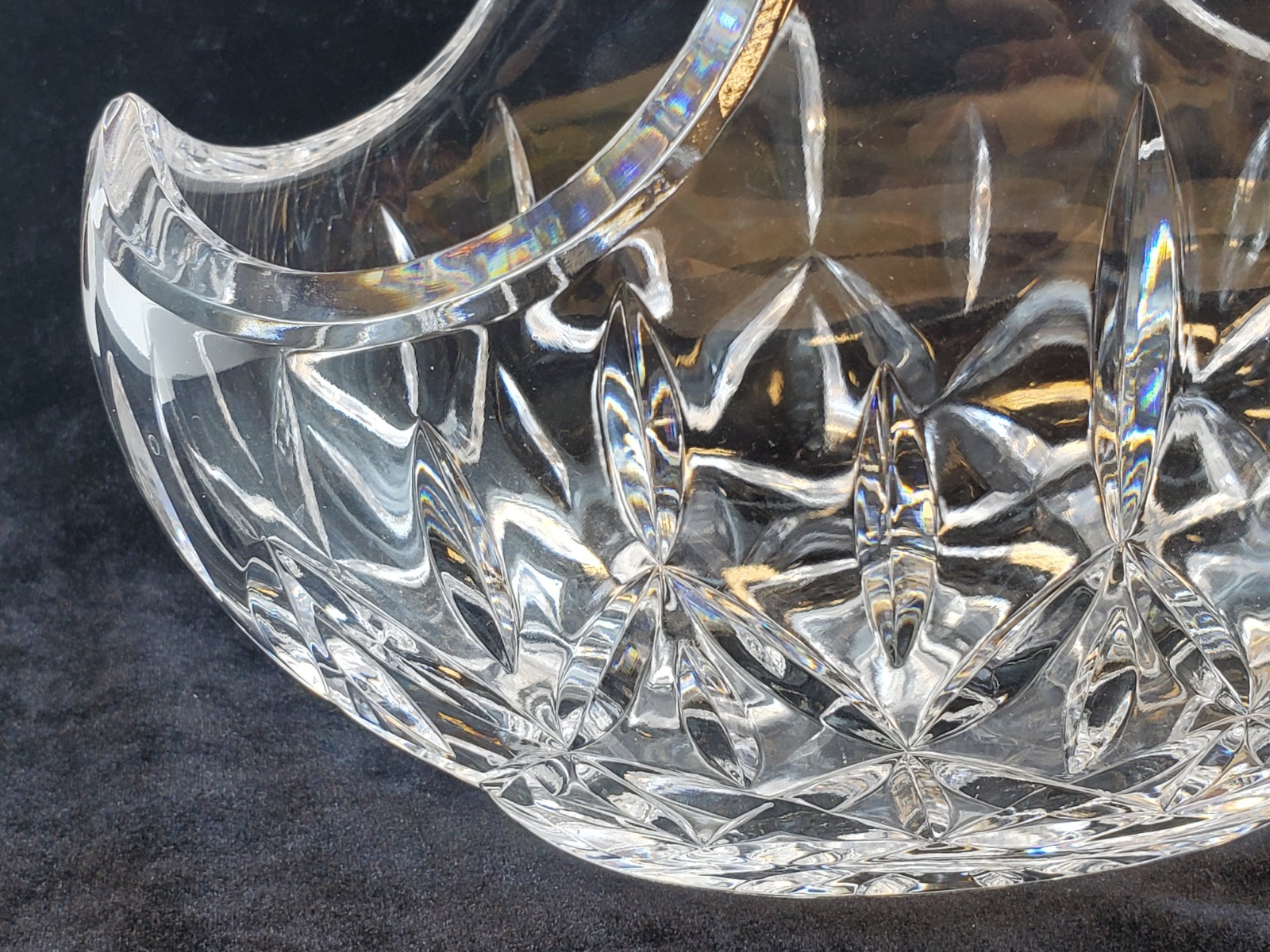Block 24% Full Lead Crystal Candy Dish Handmade In Czech Republic Heavy