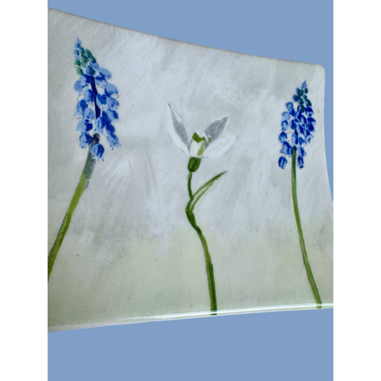 Alice Gien France Ceramic Trinket Tray Floral Botanical 7.5×4 Vintage