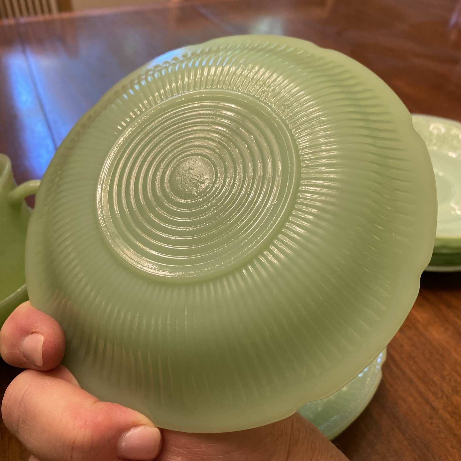 Vintage Fire King Jadeite Alice Cup and Saucer 8 Total Available