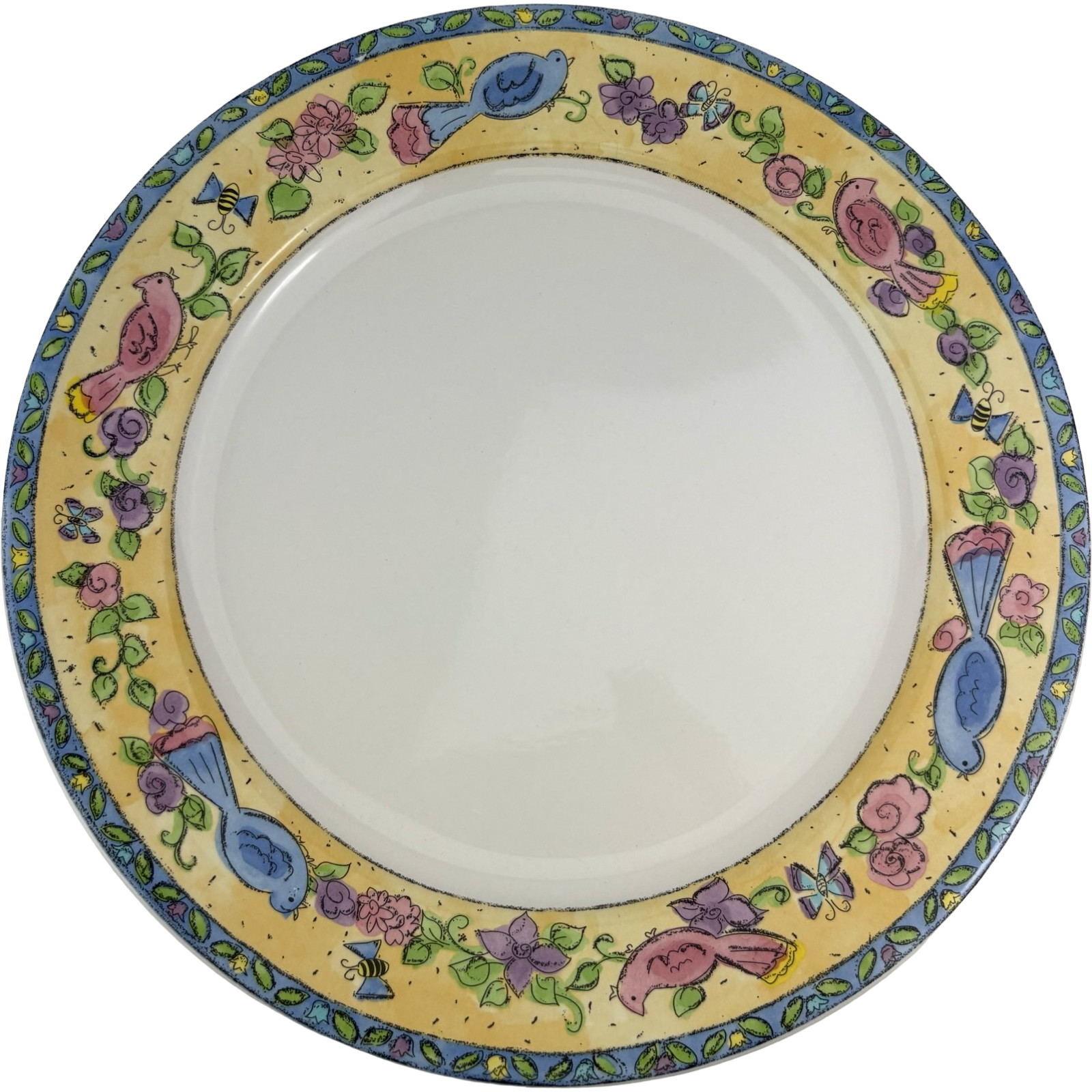 Sango Birds and the Bees Dinner Plates Set of 4 VTG 11″ Sue Zipkin Stoneware