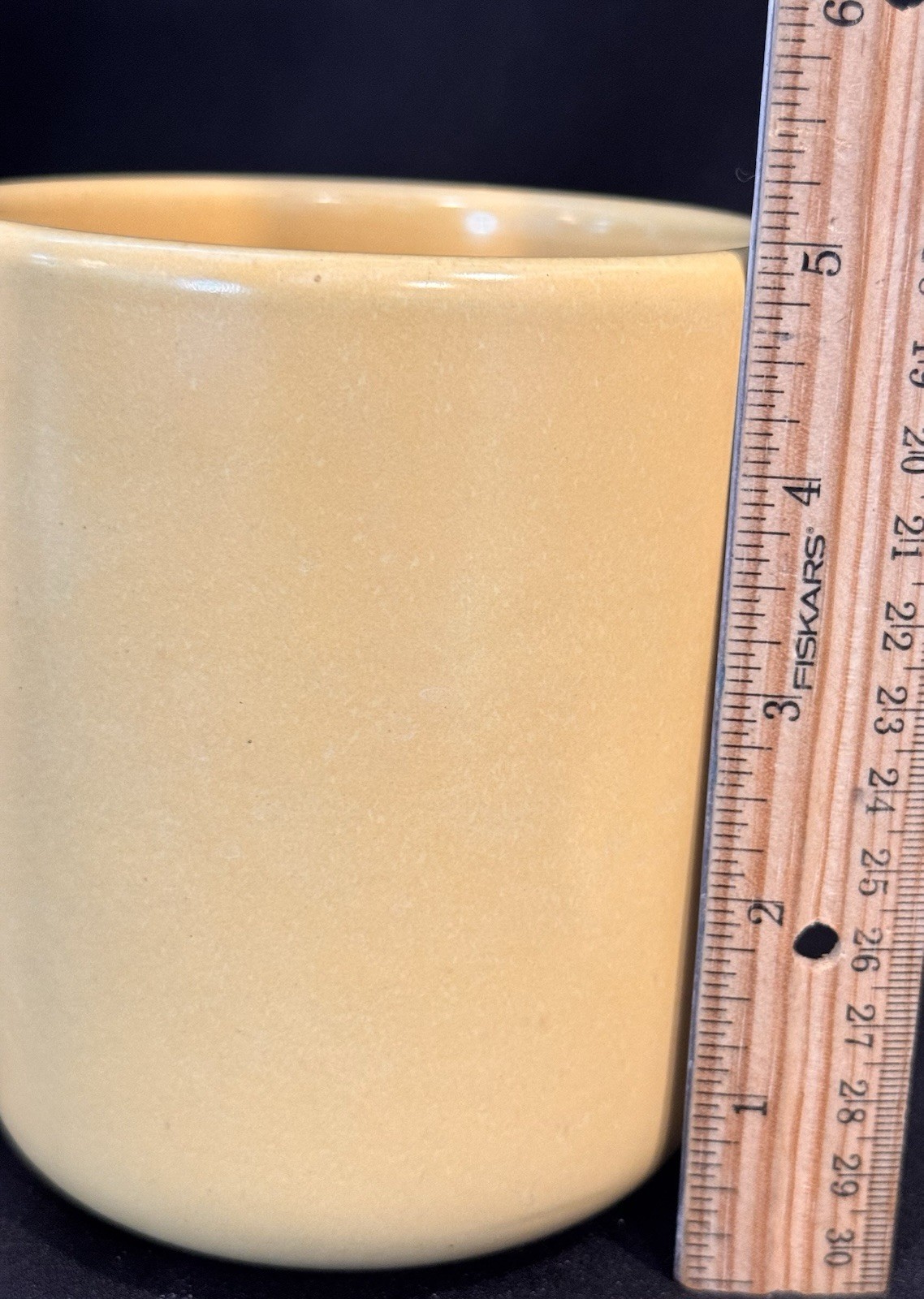 Vintage MCM LA Solana Yellow Stoneware Pottery 5″x4″ Jar Canister with Lid
