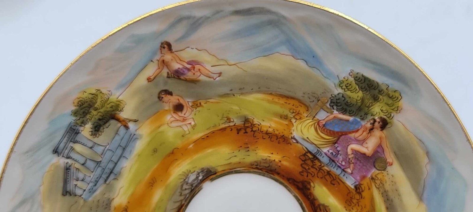 Antique 1800s Richard Ginori Capodimonte Hand Painted Cup & Saucer