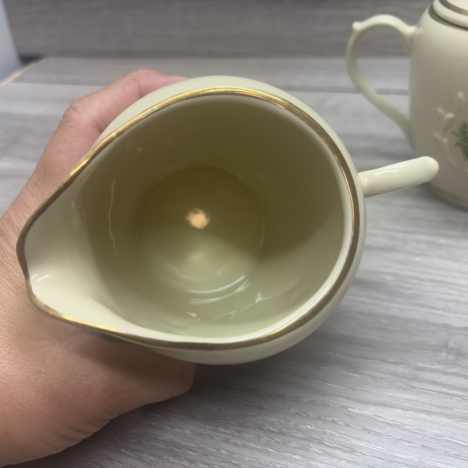 1995 Lenox Spice Garden Creamer & Sugar Bowl with Lid Y0011