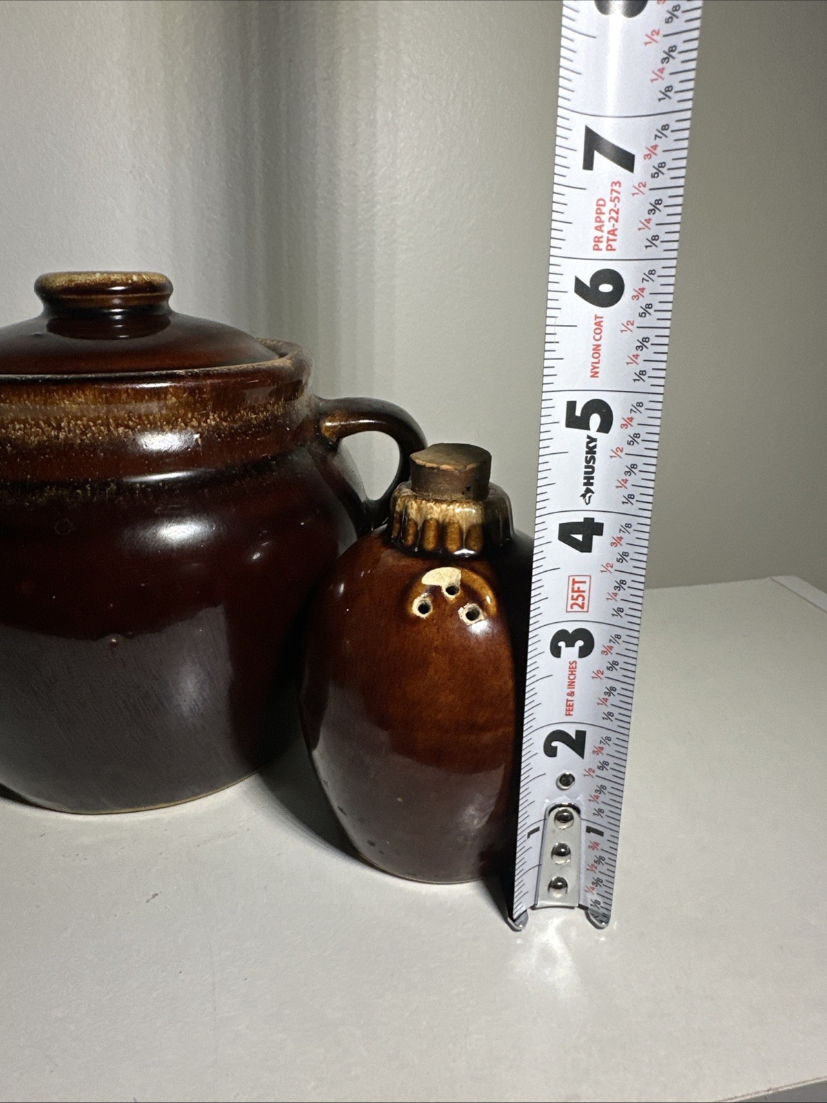 Vintage Brown Drip Glaze Pottery Set Of 5 USA Oven Proof
