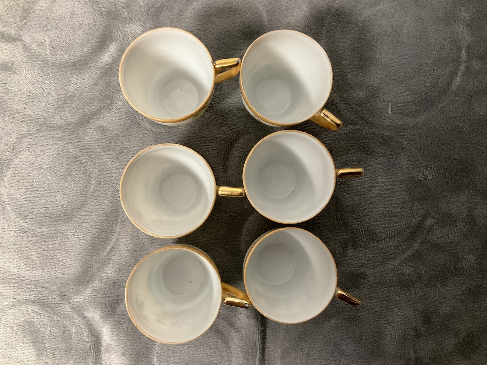 Vintage Demitasse Chikaramachi 6 Cups and 9 Saucers Hand Painted Japan