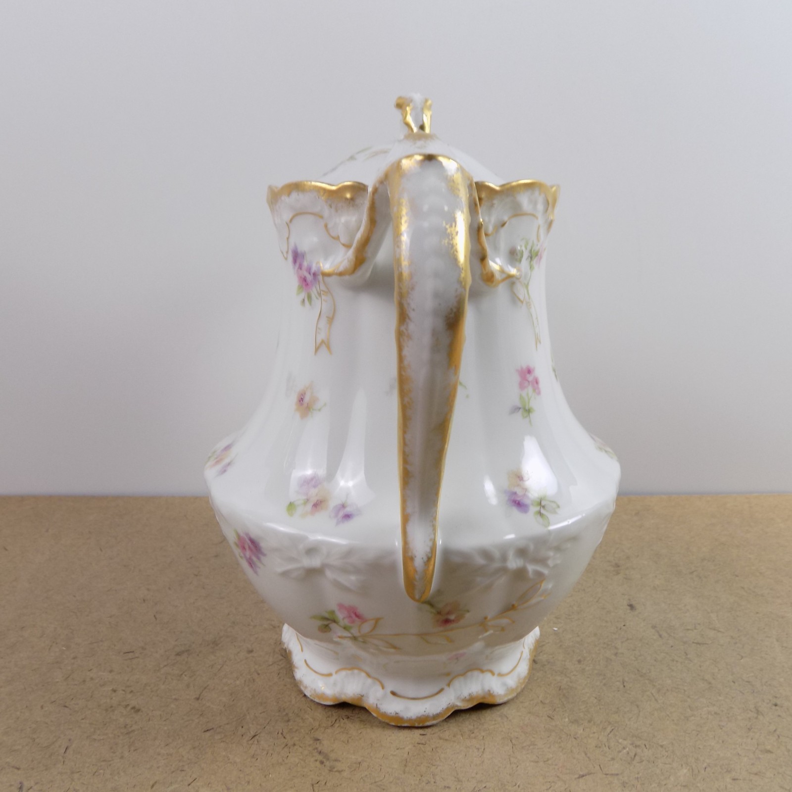 Theodore Haviland Limoges Teapot H4115 Blank 1009 France Porcelain Flowers Gold