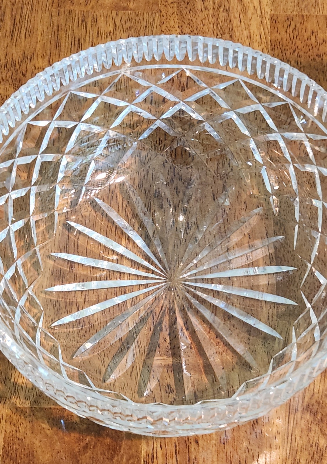 Vintage Waterford Crystal 8″ Round Fruit Salad Bowl Killeen Pattern Unmarked